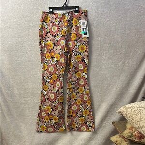 Tinseltown Dusty Rose and Mustard Yellow Boot Cut Pants